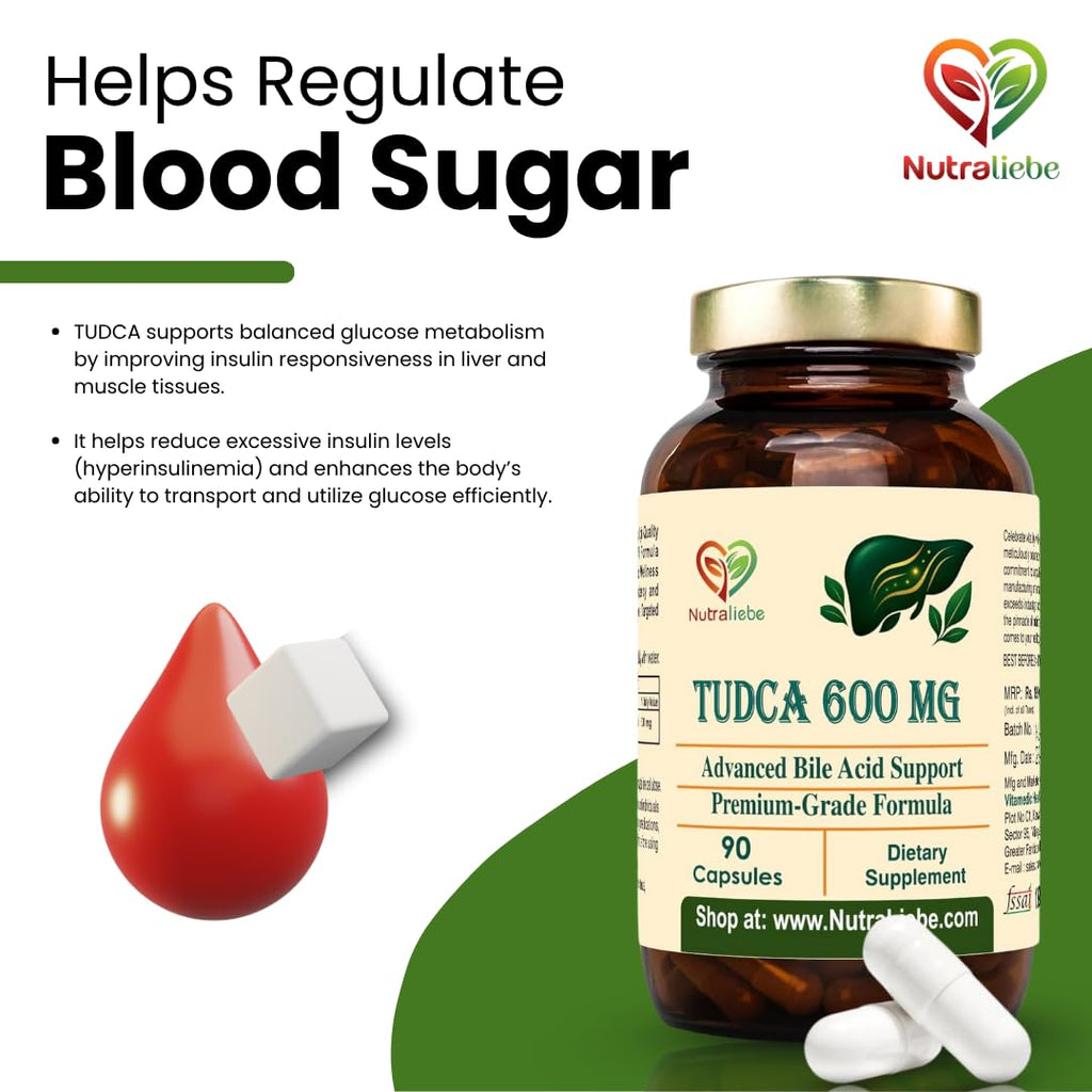 Nutraliebe TUDCA 600 mg – Tauroursodeoxycholic Acid | Advanced Liver & Gallbladder Support | Cellular Detox, Bile Flow & Antioxidant Protection | 90 Vegetarian Capsules | Non-GMO, Gluten-Free, GMP-Certified