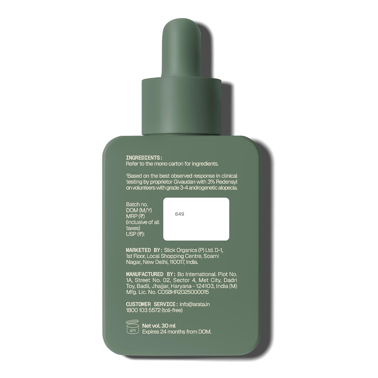 Arata Hair Growth Serum 3% Redensyl, 3% Procapil & 5% Kopexil Infused with Coffee, Onion & Rice Water | Boosts New Growth & Controls Hairfall | Hair Growth Serum for Scalp | Clinically Proven | Derma Tested | For Men & Women | 30ml