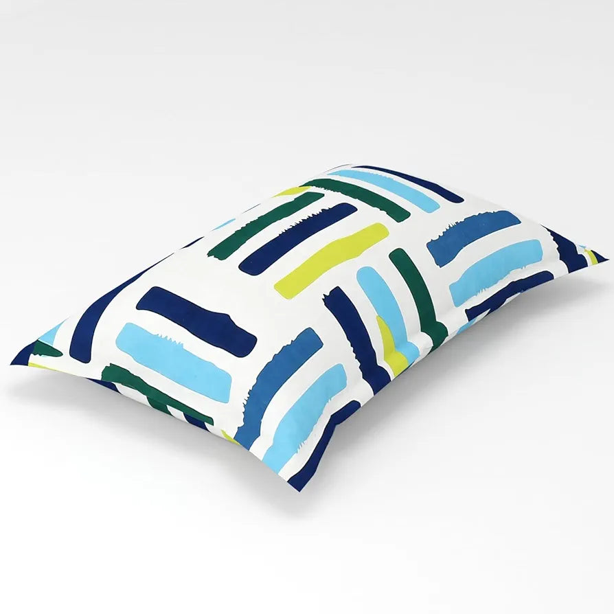 Homefab India 180 TC Microfiber Single BedSheet with 1 Pillow Cover Blue White