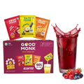 Good Monk Fruit Drink Mix (Assorted - Natural Orange, Mixed Berries, Pineapple Powder), 50% Less Sugar with 8 Vitamins & Minerals. Tasty & Healthy Mix for Hydration, Energy, Immunity. 8x3 = 24 sachets