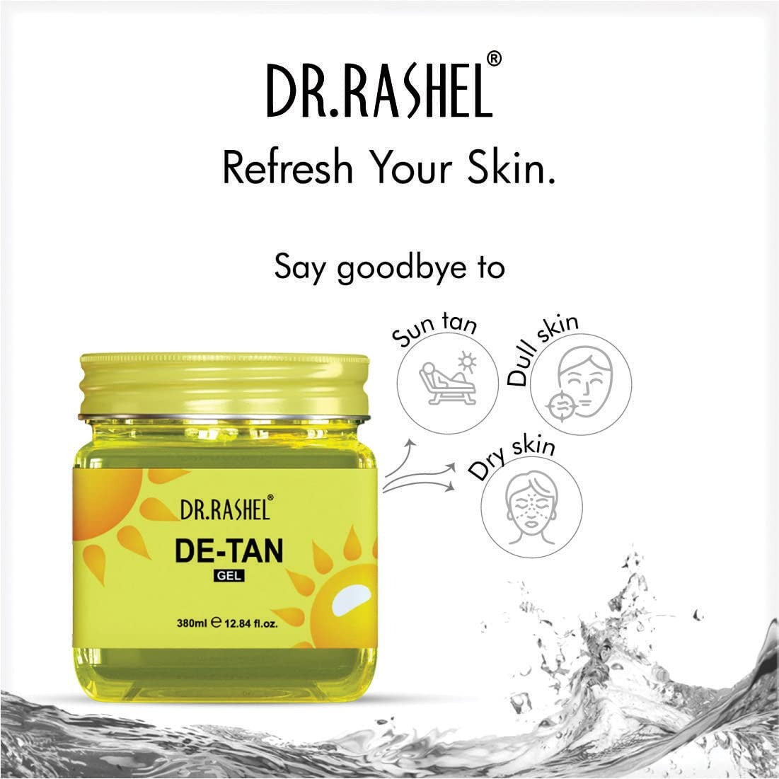 Dr.Rashel De-Tan Gel For Face & Body For Normal Skin - 380 ml