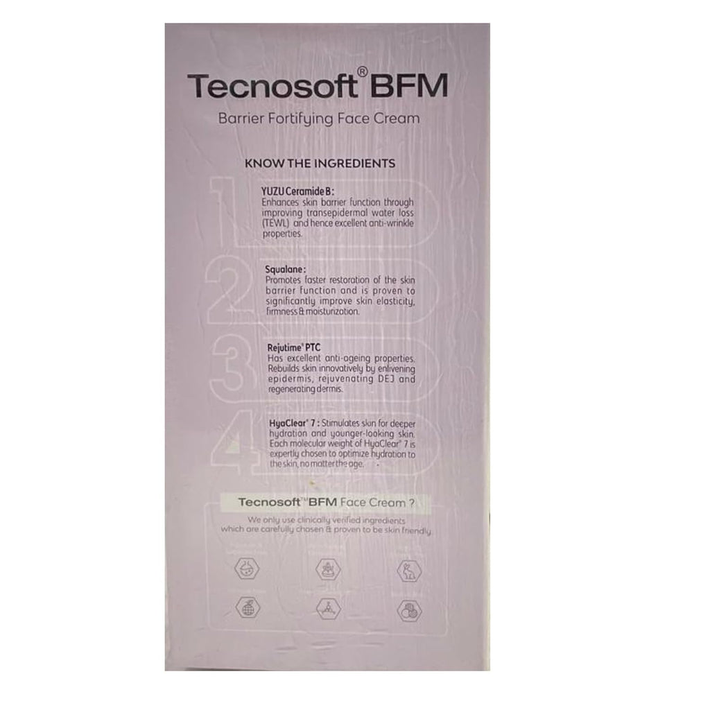 Dermashoap Tecnosoft BFM Face Cream â€“ Strengthens Skin Lipid Barrier, Rebalances Microbiome, Deeply Moisturizes Dry Skin, Reduces Wrinkles And Fine Lines â€“ 50gm