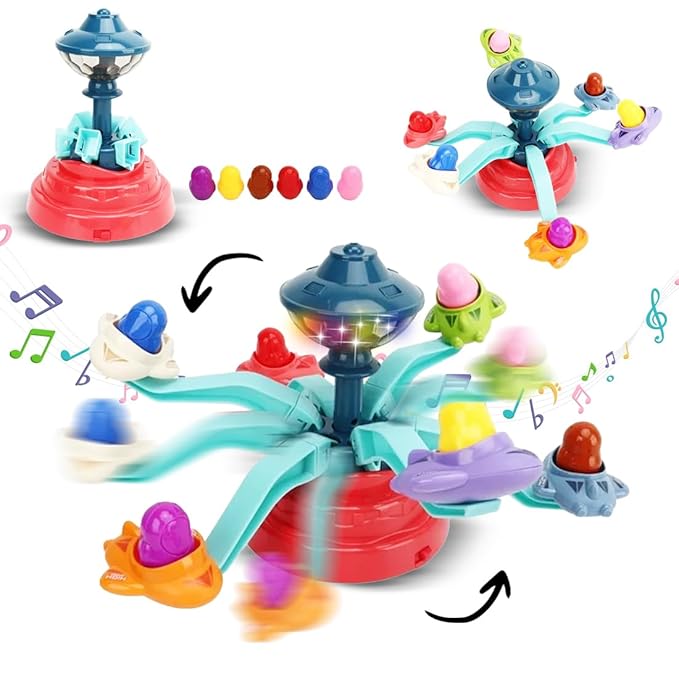 Wembley DIY Rotating Musical Toys for Kids with Led Lights Multicolor