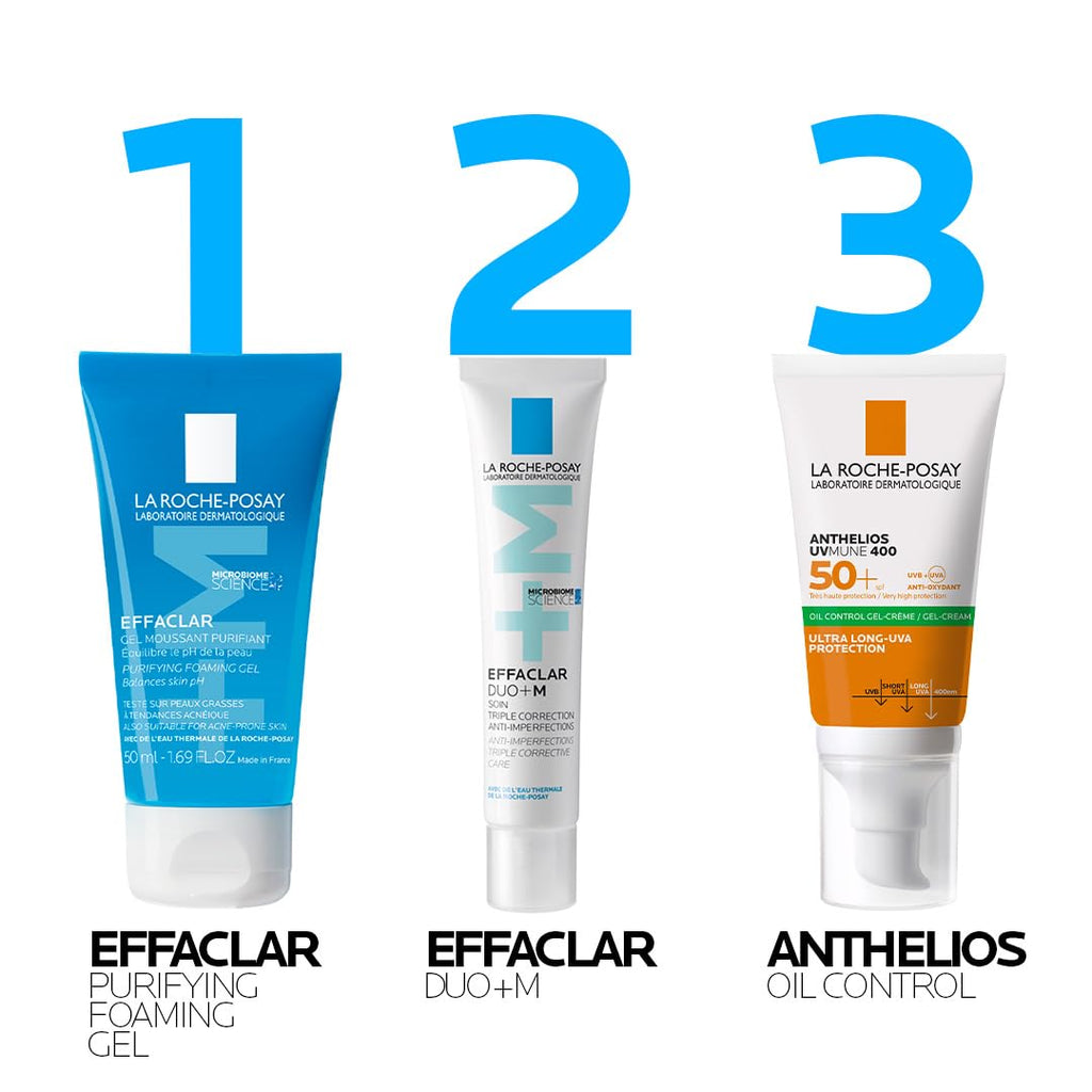 La Roche-Posay Effaclar Duo+M Gel Moisturiser | Anti-Breakout, Corrective Formula for Oily, Acne-Prone Skin, Reduces Blemishes, Blackheads & Controls Oil,7.5 ml