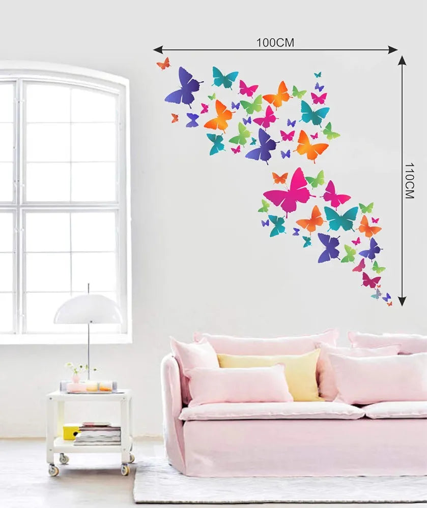 Decal O Decal Blue Butterfly with Motivational Quotes Wall Stickers Colourful Butterflies