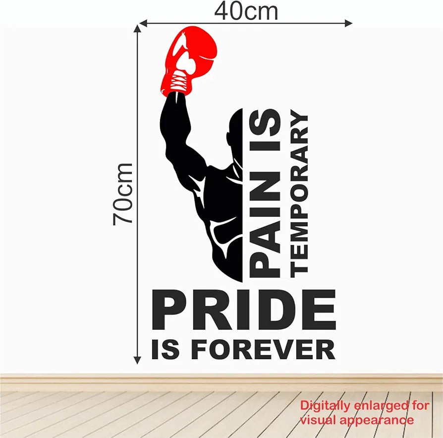 StickMe Gym Fitness Bodybuilding Office Sports Workout Boxing Inspirational Quotes Wall Sticker -SM792 Self-Adhesive Medium - 70 x 40 cm
