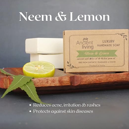 Ancient Living Neem & Lemon Luxury Handmade Soap - 100 gms Each (Pack of 2)