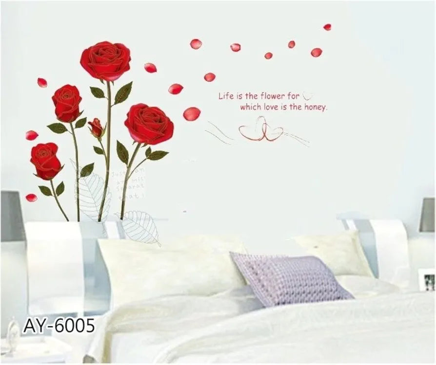 Decals Design Romantic Rose Flowers Wall Sticker