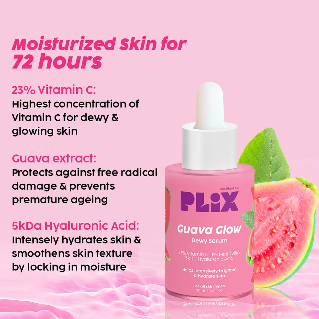 PLIX  Skin Glow 15 Effervescent Tablets and Guava Serum - 30 ml Combo