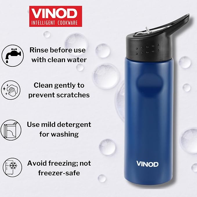 Vinod Snappy Stainless Steel Single Wall Vacuum Insulated Water Bottle - 750ml