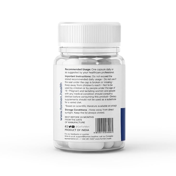 For Men Shilajit and Ashwagandha Tablets - 30 tabs