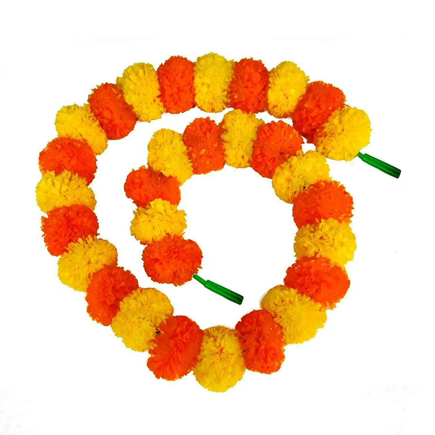 Artificial Marigold Garlands Long Pooja Room Toran Indian genda phool 4.7 Feet