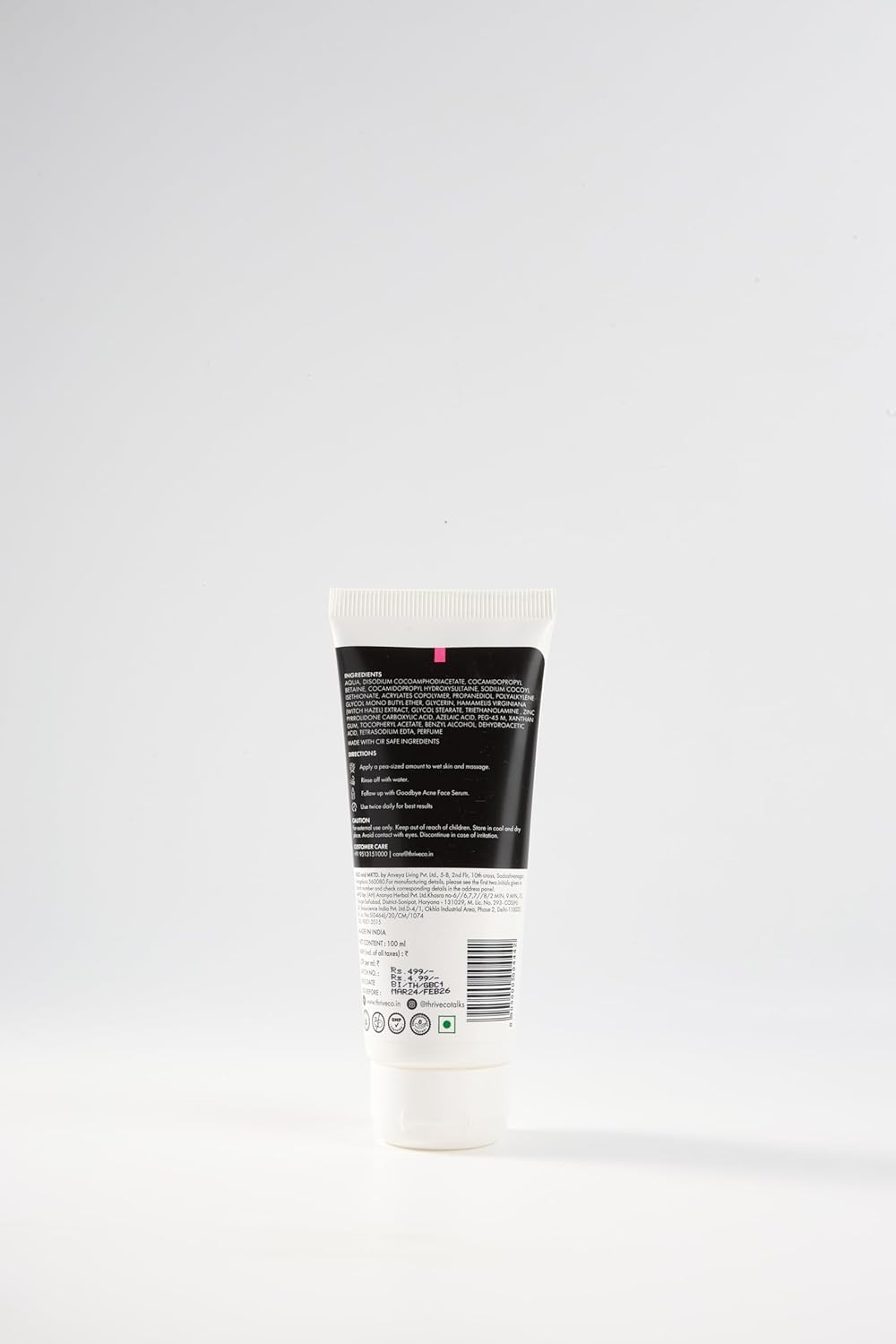 ThriveCo Goodbye Acneâ„¢ Face Wash | Reduces Acne-Causing Bacteria & Sebum Production | Men & Women (Facewash 100ml)