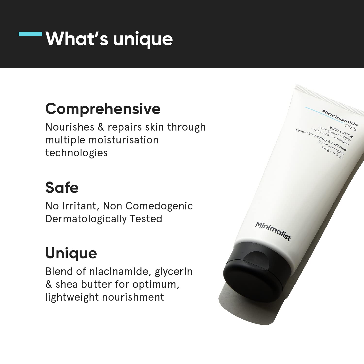 Minimalist Niacinamide 5% Body Lotion | Repairs Skin Barrier | Nourishes With Shea Butter | For Men & women (180 gm)