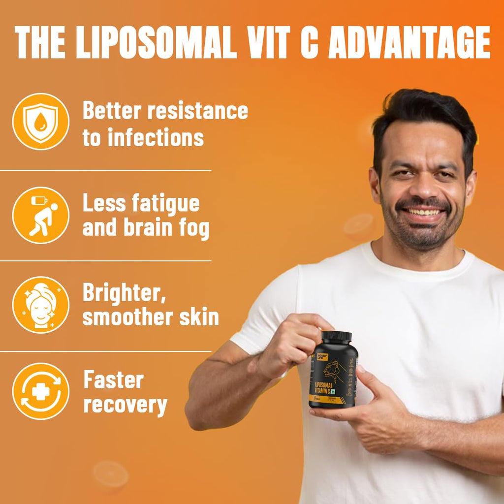 BeastLife Liposomal Vitamin C | Higher bioavailability | Neutralizes free radicals | Promotes firm skin Health | Improve cognitive function Immunity Support– Fast Absorption & Bioavailability | 60 Capsules