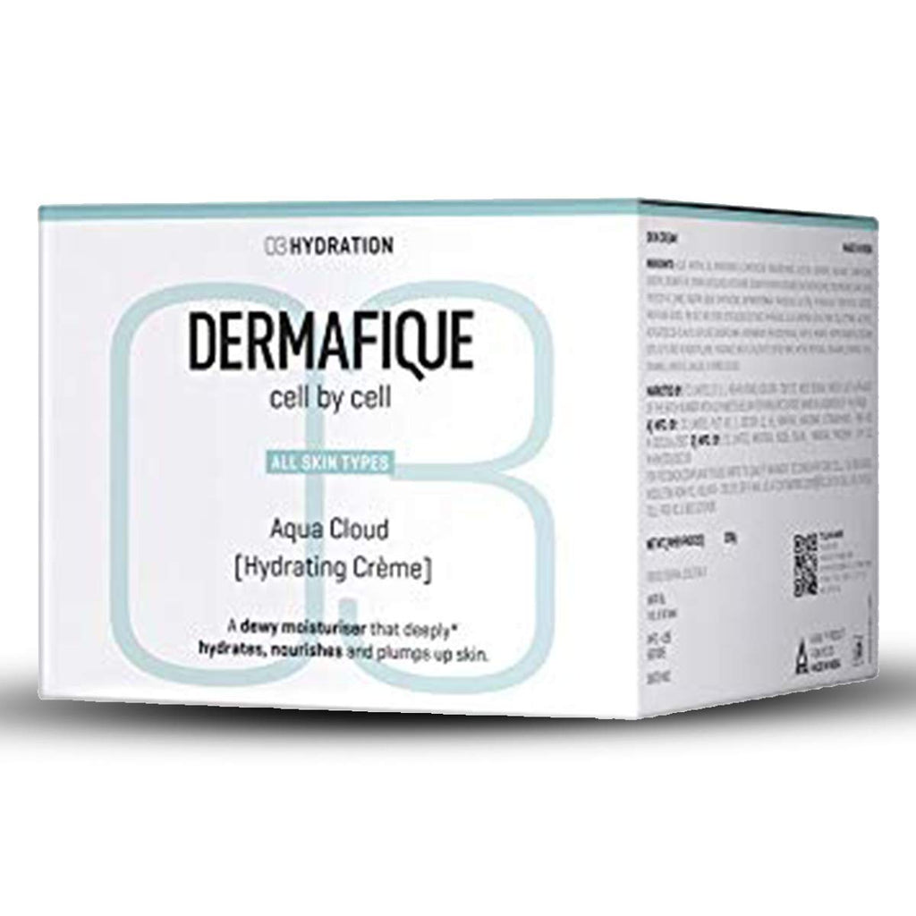 Dermafique Aqua Cloud Hydrating Crème 200g | Weightless & Non-greasy |Plumps, Improves Elasticity & Barrier,Anti-Ageing|Dry, Oily, Normal Skin Moisturizer for summer| DermatTested on Indian Skin