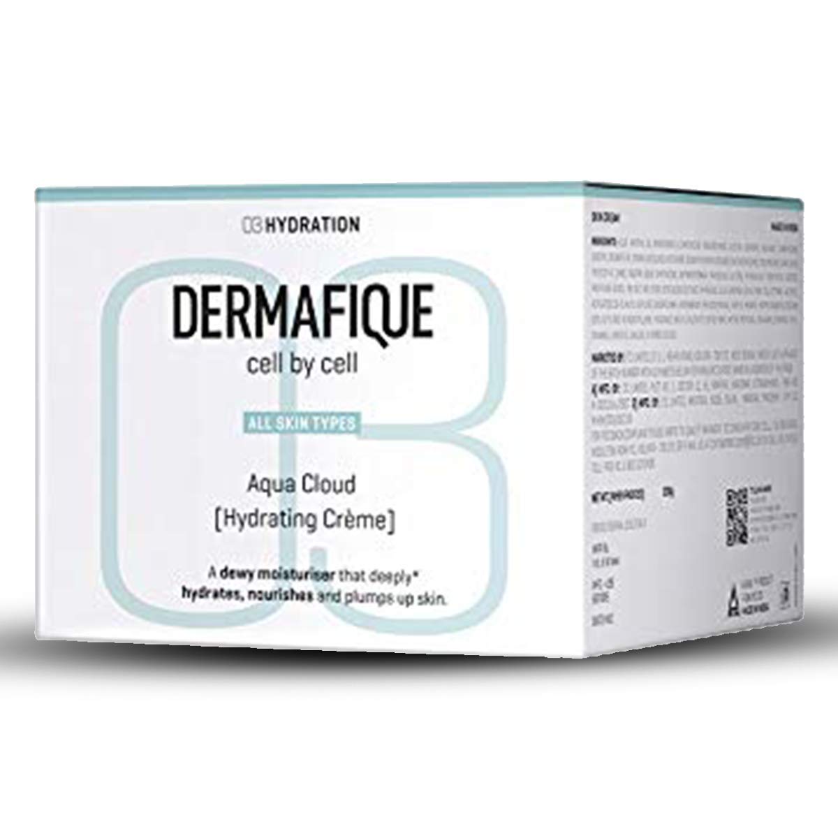 Dermafique Aqua Cloud Hydrating Crème 200g | Weightless & Non-greasy |Plumps, Improves Elasticity & Barrier,Anti-Ageing|Dry, Oily, Normal Skin Moisturizer for summer| DermatTested on Indian Skin