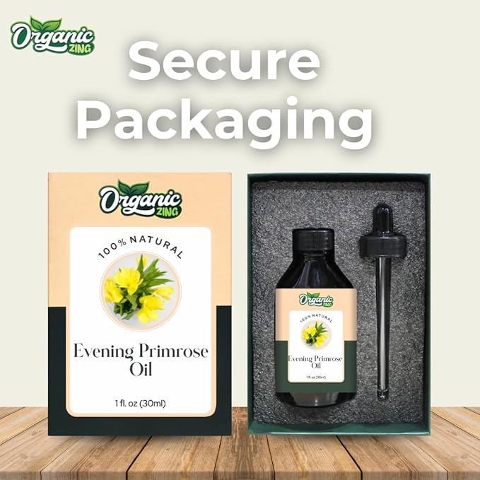 Organic Zing Evening Primrose Essential Oil for Skin Care, Diffuser, Aromatherapy - 30 Ml