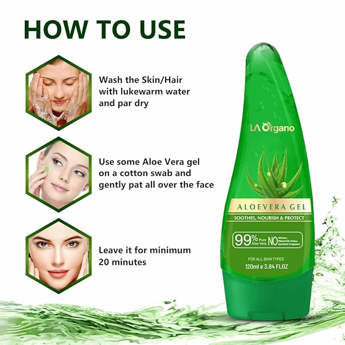 La Organo Aloe Vera Gel - 120 Ml | Pack of 2