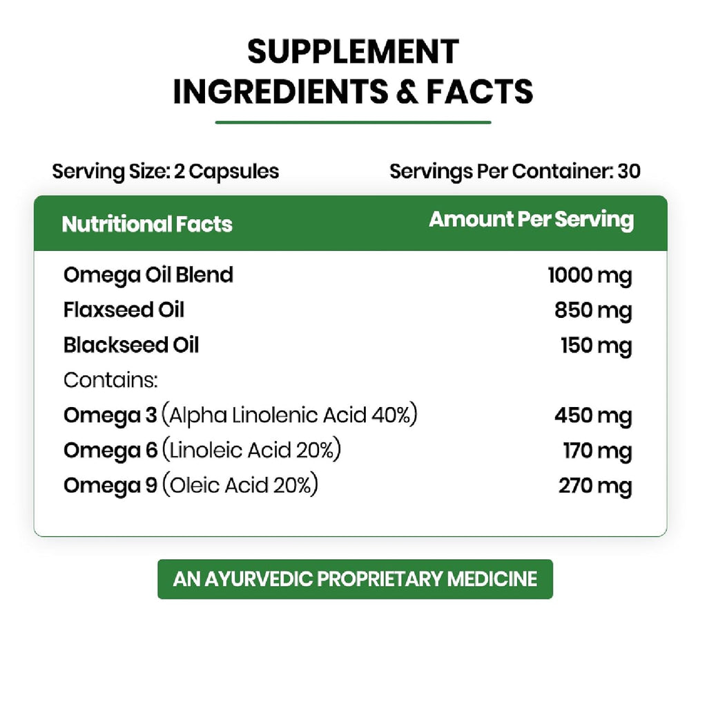 Vlado's Himalayan Organics Omega 3 6 9-2000mg/Serving I Vegetarian Omega 3 Supplement I Support Muscle,Bone,Heart & Skin - No Burps, No Fish Oil Used Capsules for Men & Women- 60 Capsules