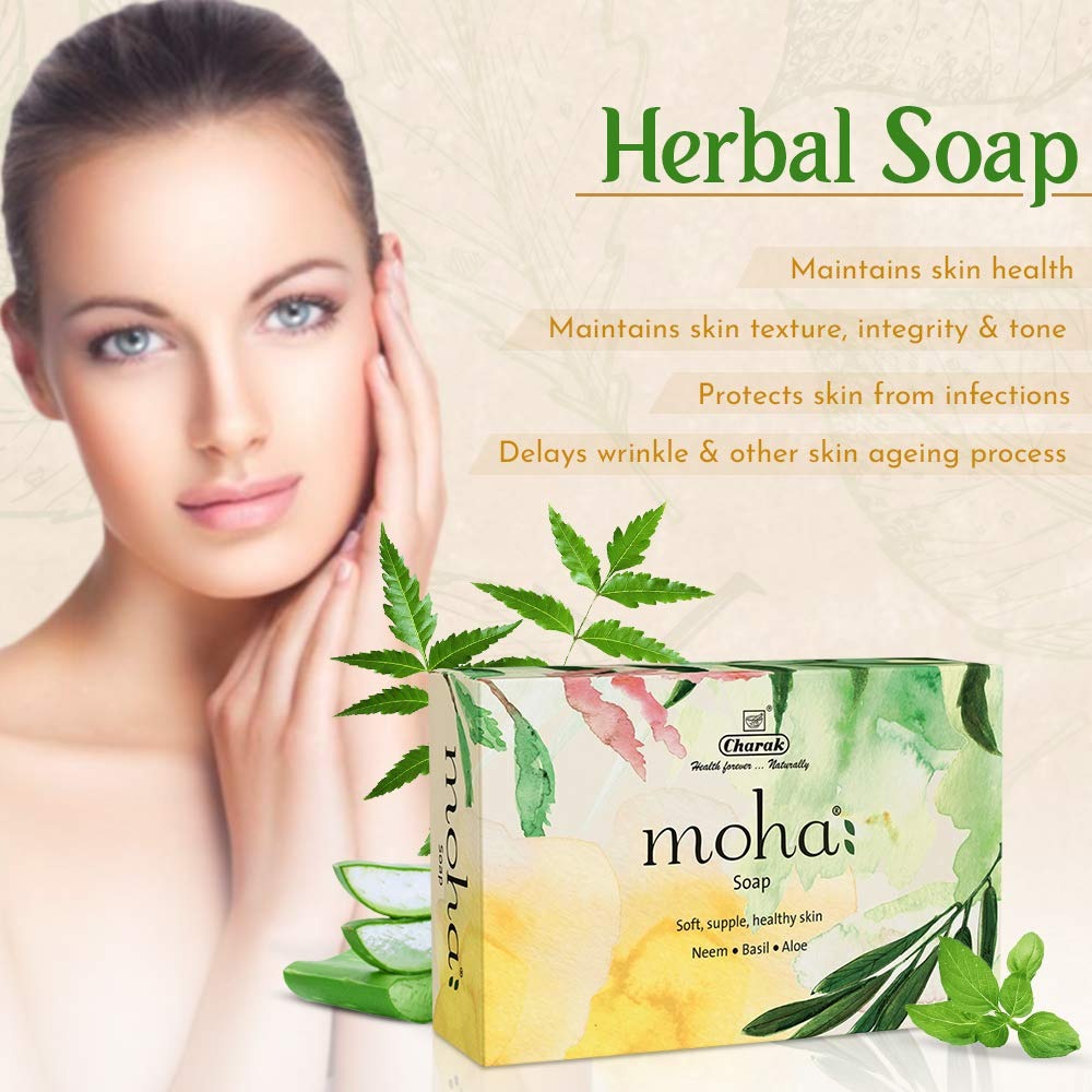 moha Herbal Soap A natural face & body cleanser - 100 gms (Pack of 3)