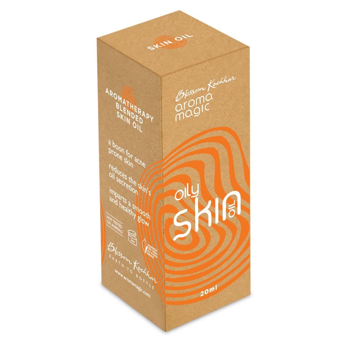 Aroma Magic Oily Skin Oil for acne-prone skin, it reduces excess oil secretion & imparts a healthy glow | Formulated with grapeseed oil, witch hazel extract, & essential oils of lemon- 20ml