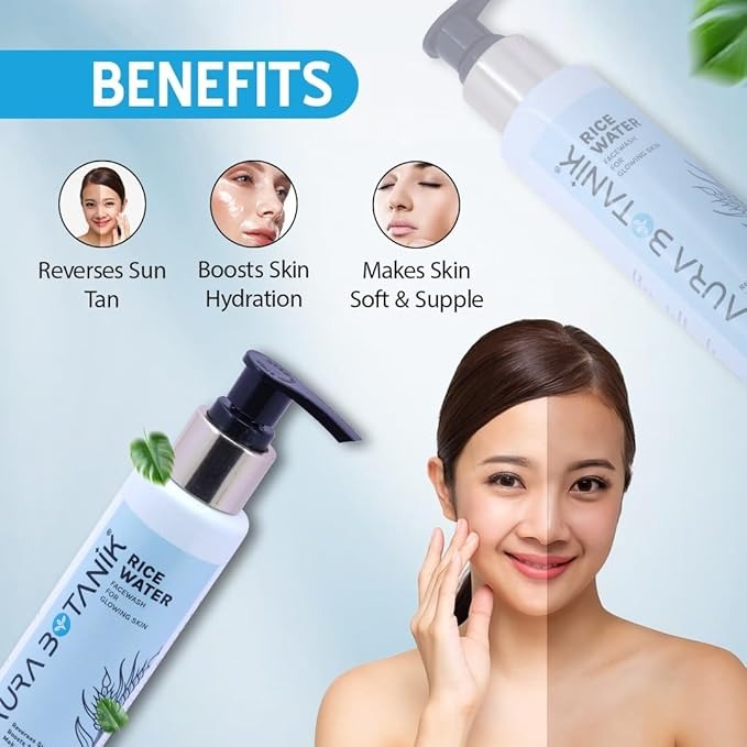Aura Botanik Rice Water Face Wash - 100 ml