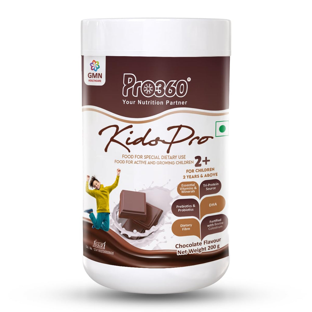 Pro360 Kidspro Protein Powder Child Nutrition & Health Supplement for Growing Children, Improves Growth and Active Strong Kids â€“ 200g (Chocolate Flavor)