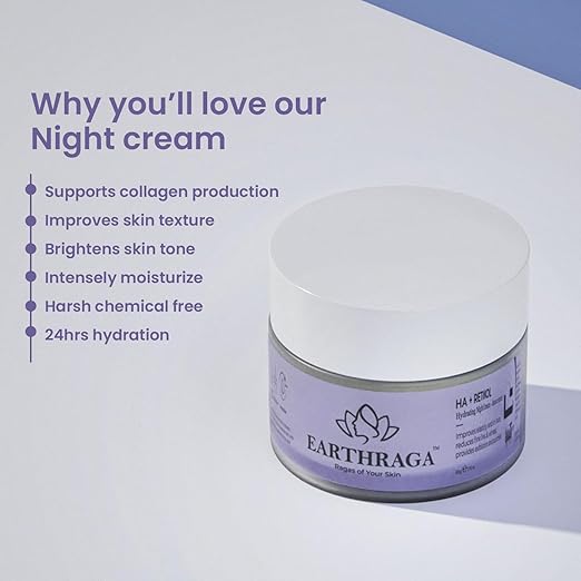 Earthraga HA+Retinol Advanced Night Cream - 50 gms