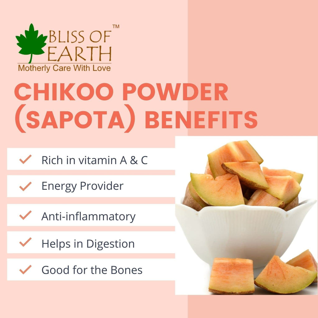 Bliss of Earth 500gm Chikoo (Sapota) Powder Natural Spray Dried