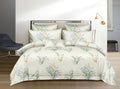 The Home Style Cotton Printed All Around Elastic Fitted Double Bed King Size Bedsheet with 2 Pillow Cover II 170GSM, Ivory Cream