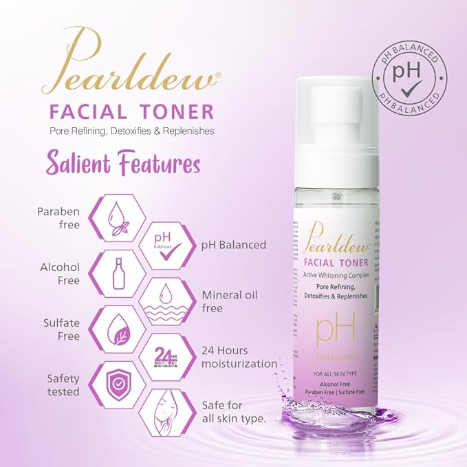 Pearldew Facial Toner | All Skin Types,cleanses Pores, Hydrates Skin - 100 Ml | Pack of 3