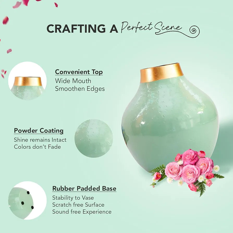 Ekhasa Unbreakable Metallic Flower Vase Aesthetic Vase