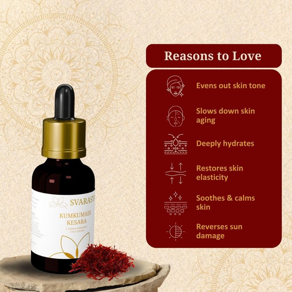 Svarasya Kumkumadi tailam Ayurvedic Anti-Aging Face Serum - 12 ml