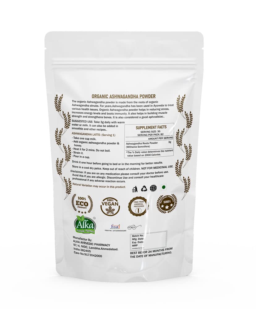 Alka Ayurvedic Pharmacy Organic Ashwagandha Powder - 100 gms