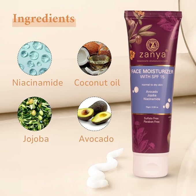 Zanya Hydrating Face Moisturizer With SPF 15 - 75 Gms