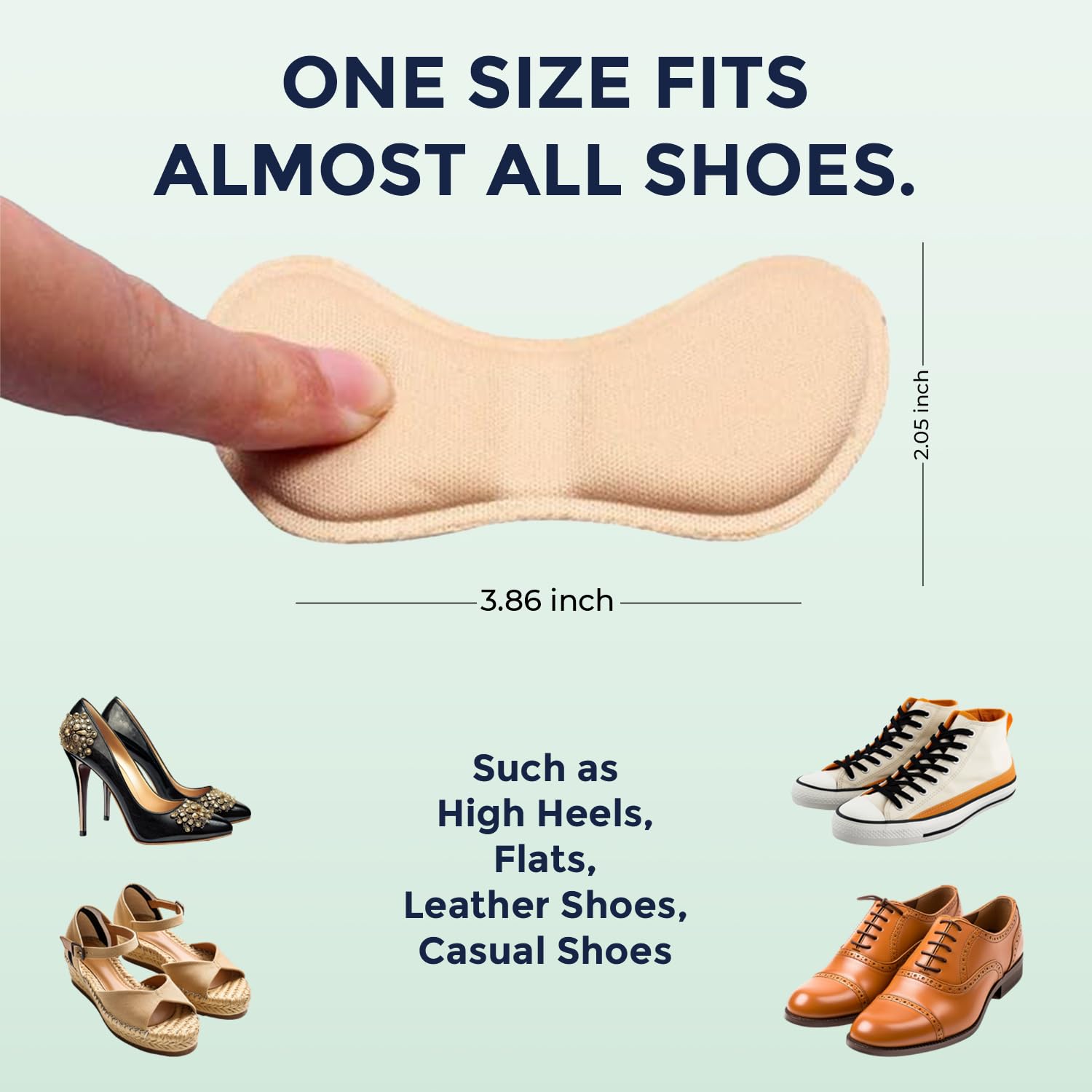 Sanfe Shoe Bite Protector Pads | Reusable Soft Shoe Inserts, Heel Grip Cushion Pads, Self-Adhesive | Foot care, Blister Protection, Free size | 2 Pairs