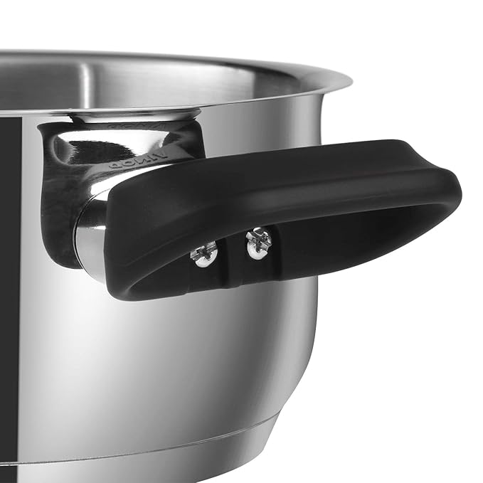 Vinod Stainless Steel Deluxe Saucepot With Glass Lid - 4 Litres | 22 Cm | Biryani Pot | Riveted Sturdy Handles