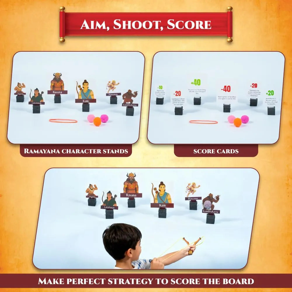 PW Ramayana The Tale of Ram & Sita Kit for Kids, 6-in-1 Fun Activity & Family Board Game, Diwali Kit, Learn 100+ Ramayana Facts with Puzzles Ages 8–14 Years