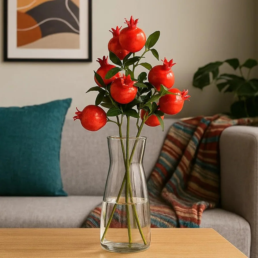 3 Pcs Pomegranate Plant Stick Elevate Your Décor with Artificial Pomegranate Branches Lifelike Tree Plants for Vase