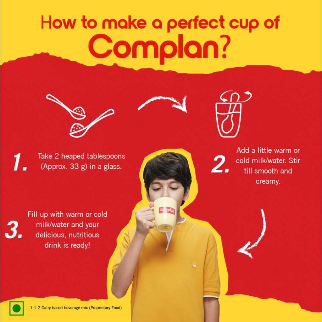 Complan Nutrition Drink Powder for Children Kesar Badam Flavour - 500 gms Carton