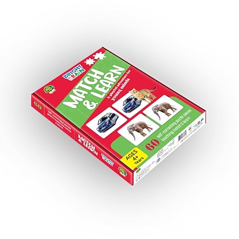The Book Tree Bright Brain Match and Learn 60 Piece (30 Sets) Jigsaw Puzzle for Preschoolers Educational Toy