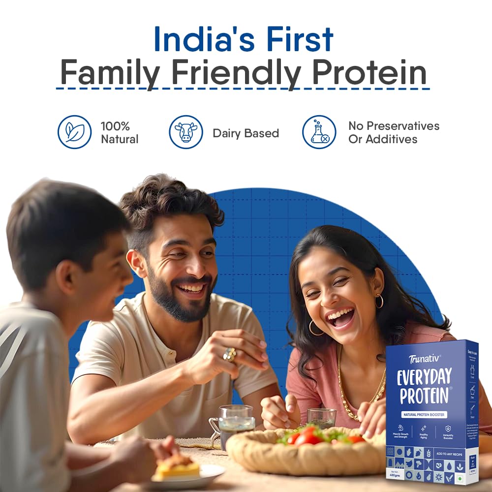 Trunativ Cookable Milk Whey Protein Isolate| 90% Protein Per Serving | Muscle Growth & Immunity Booster| Natural Protein Powder| No Added Sugar | Higher Protein Absorption | Unflavoured 400g (Pack of 1)