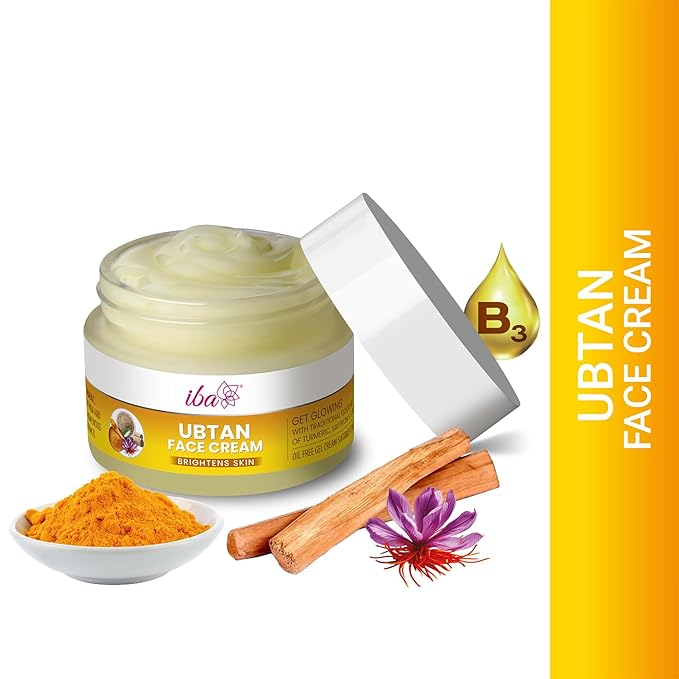 Iba Ubtan Face Cream With Turmeric, Sandalwood & Saffron for Brightens Skins - 50 Gms