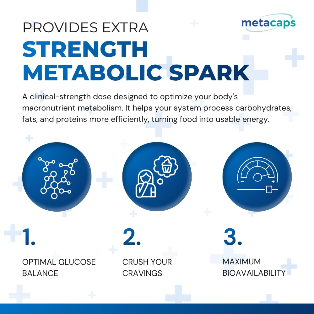 MetaCaps Chromium Picolinate 600mcg – 90 Veg Capsules | Extra Strength Metabolic Support & Glucose Balance | High-Absorption Trace Mineral for Weight Management & Cravings