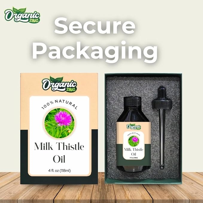 Organic Zing Milk Thistle (Silybum Marianum) Oil | Essential Oil for Aroma & Diffusers, Skincare, Massage - 118 Ml