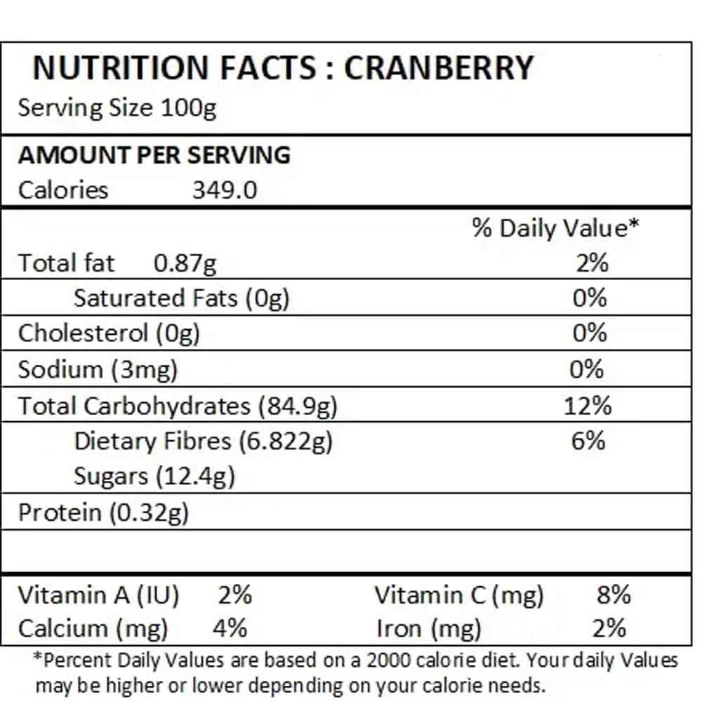 NamoOrganics - Dried Sliced Cranberry - 500 Gm - USA Cranberries dry fruits