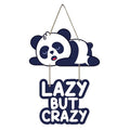 Artvibes Lazy Panda Printed Wooden Wall Hanging With Quotes for Home Decor | Modern Artworks Decoration