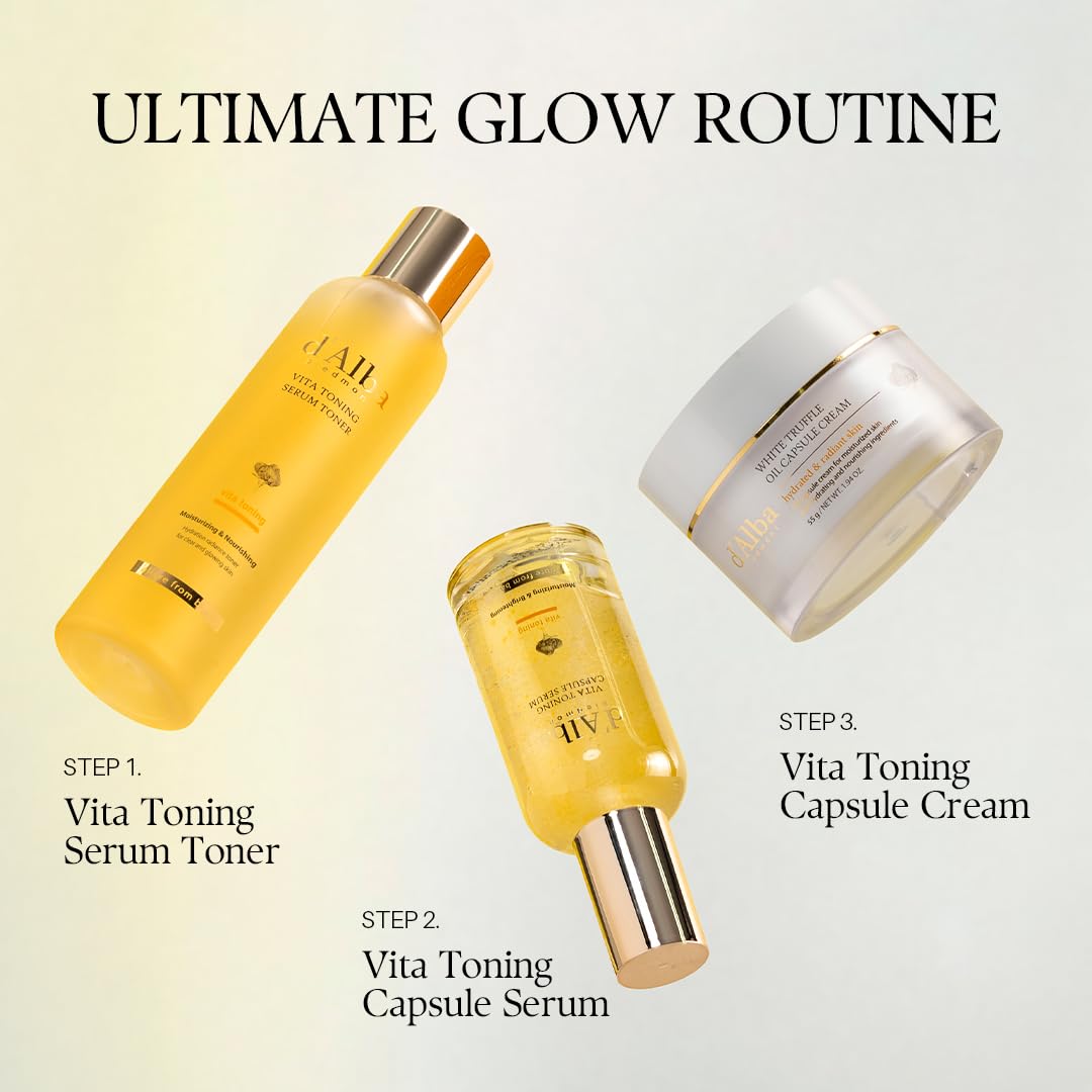 d'alba Piedmont Vita Toning capsule Cream, Deep Hydration Face Moisturizer, Glass Skin with Vita-Cera Oil Capsules, Deep Hydration Face Moisturizer, 55g