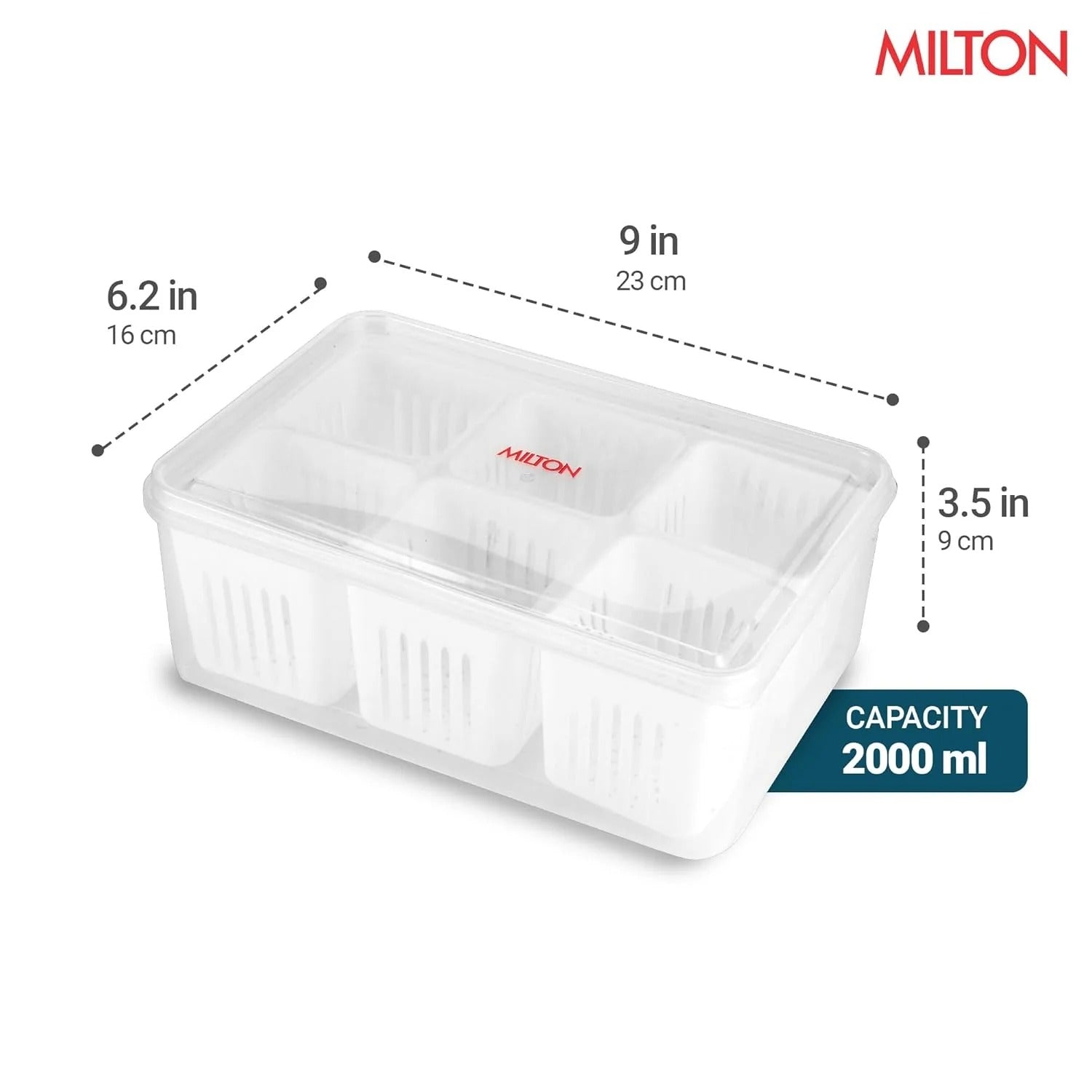 Milton 6 Grid Fridge Storage Containers